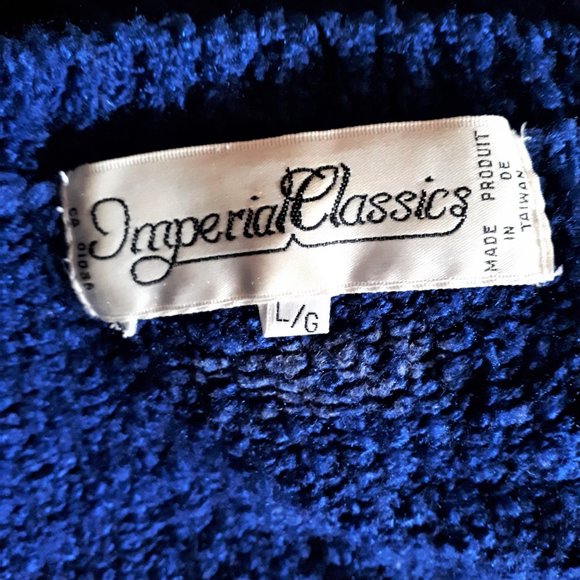 Size L Vintage 1980s Imperial Classics Navy Blue Cardigan - Picture 10 of 11